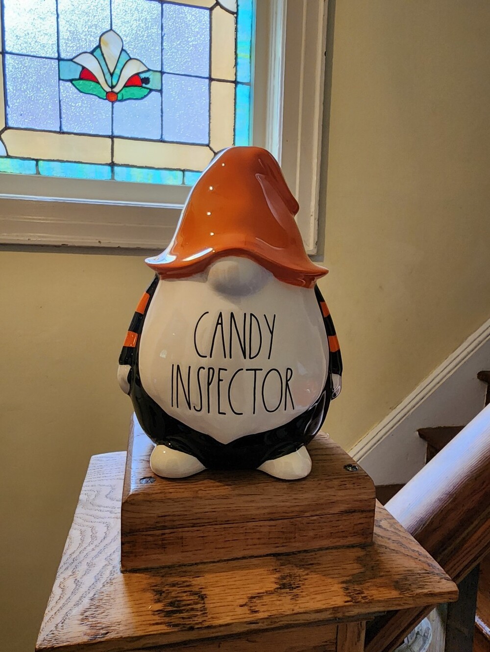 NIB-Rae Dunn "Candy Inspector" Ceramic Gnome-Halloween Decor